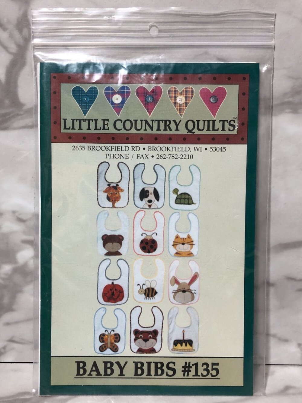 Little Quilt Company Sewing Pattern BABY BIBS #135 12 Designs